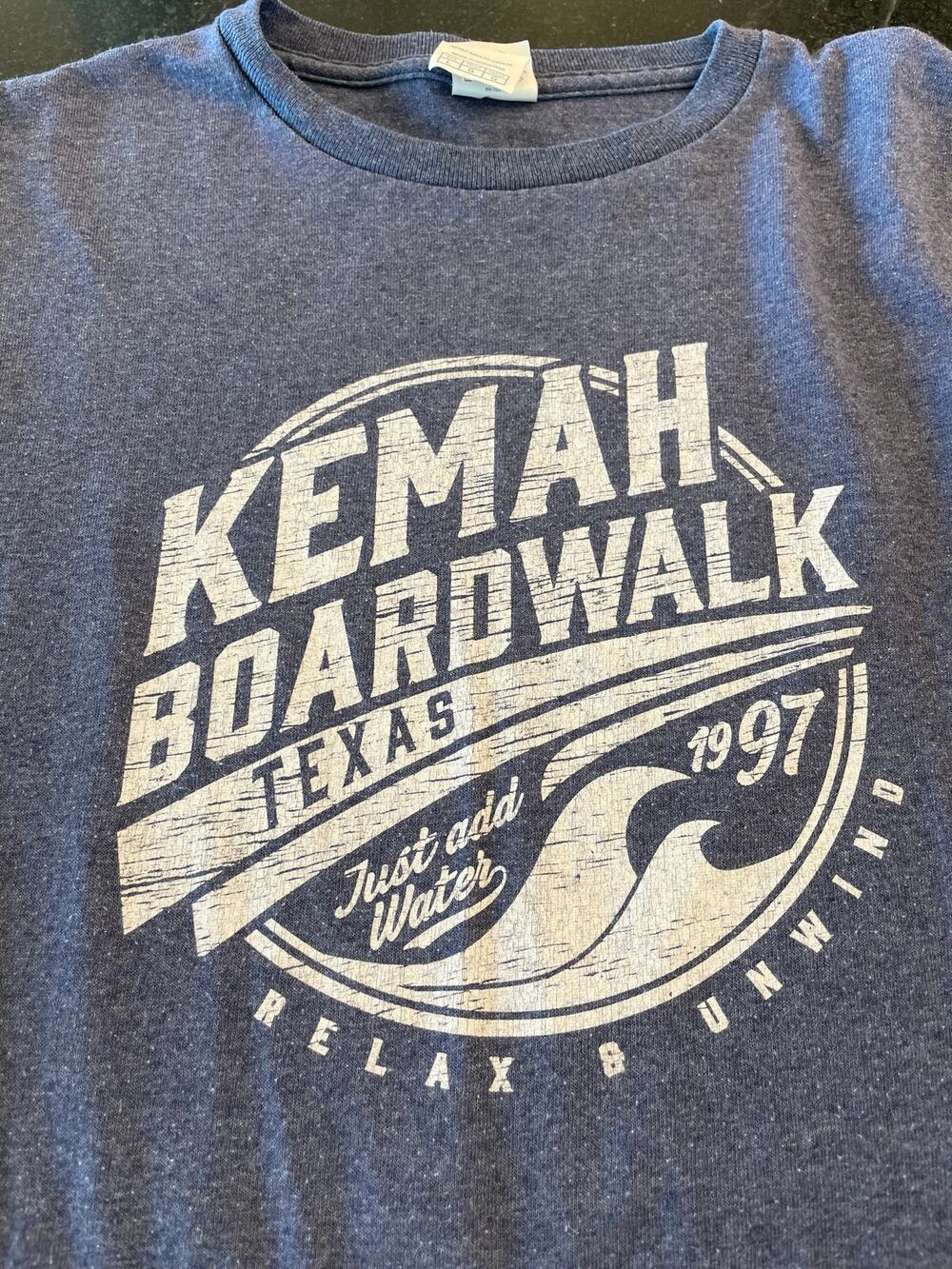 KEMAH Boardwalk L/S tee Texas Lg Heather Blue